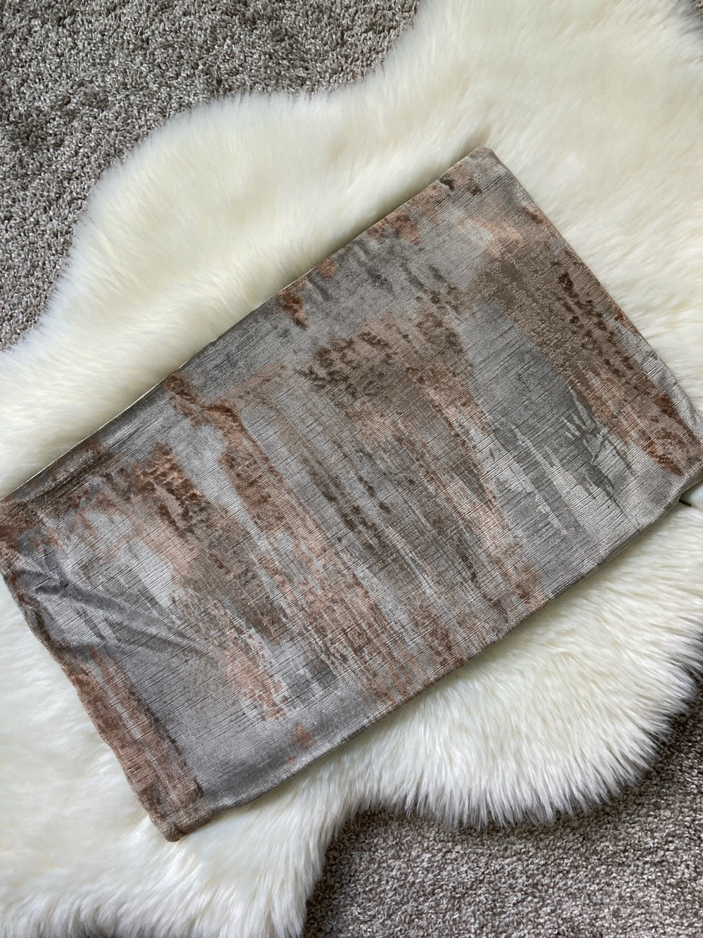 Restoration Hardwear RH PIllow Cover Rayon Velvet Striated Brushstroke Sham